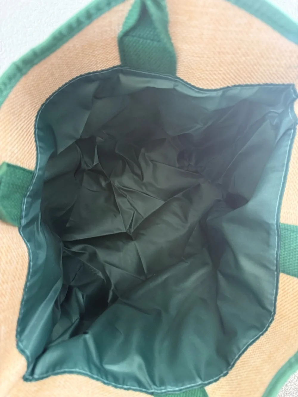 Starbucks Natural Canvas Tote with Green Trim and Logo